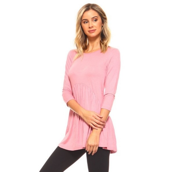 Women's Fit & Flare High Low Peplum Silhouette Top - Picture 2 of 4